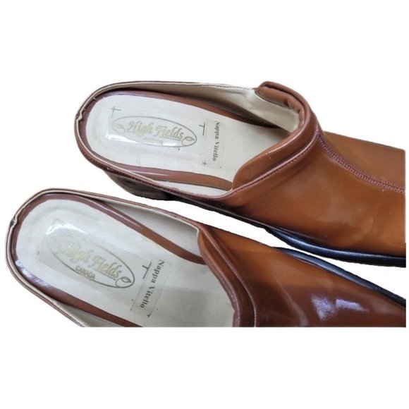 Patent Leather Light Brown Heeled Mule  (6.5/37) - Picture 4 of 5